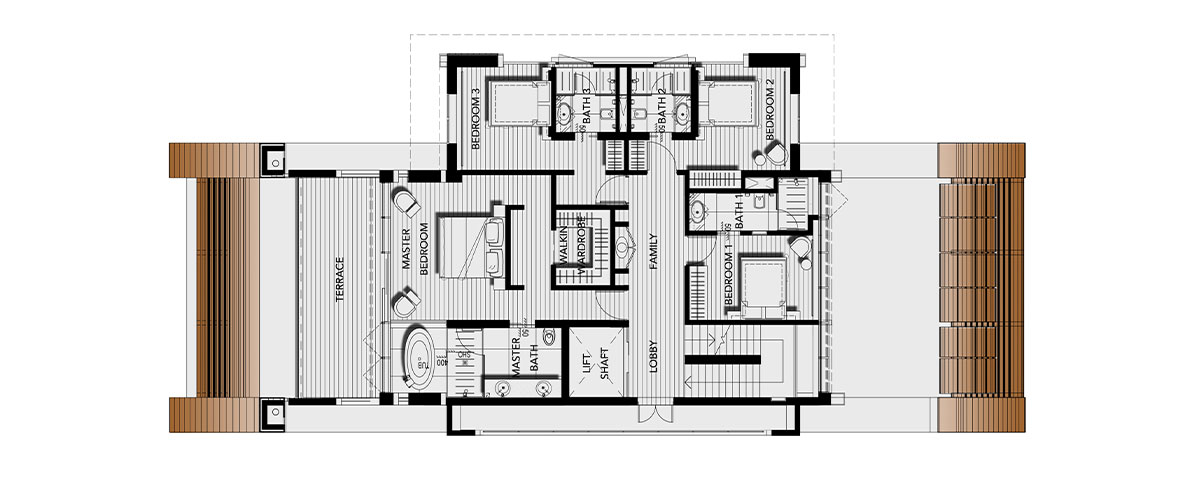 FLOOR PLAN OF THE SECOND LEVEL.