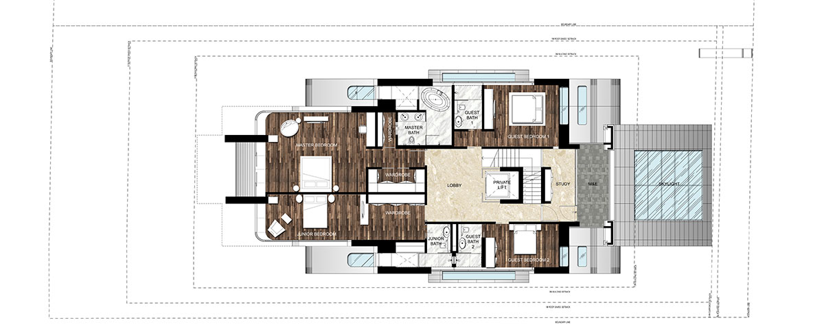 FLOOR PLAN OF THE SECOND LEVEL.